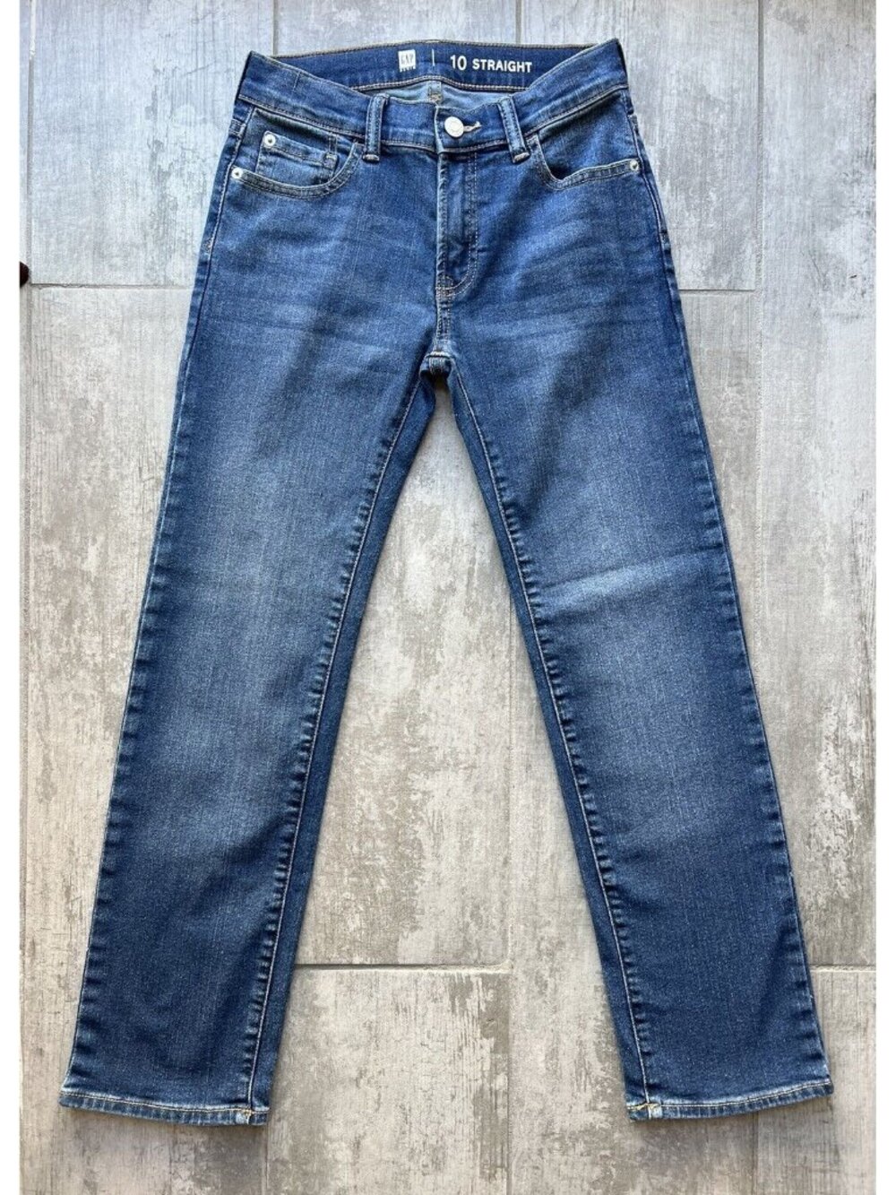 Gap Kids Straight Leg Medium Wash Stretch Jeans Boys Everyday School Casual 10